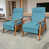 Dusty Aqua Turquoise Cotton Blend est en rupture de stock