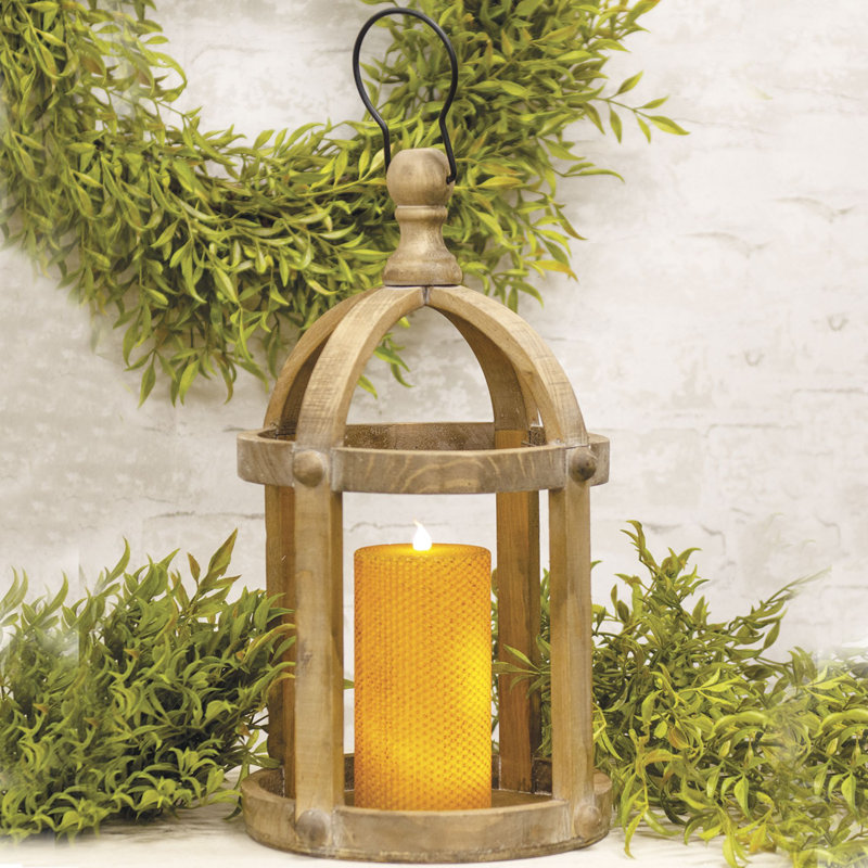16'' H Wood Wall Lantern