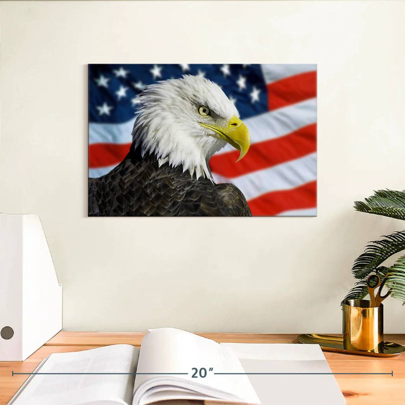 Brampt Patriotic Alaskan Bald Eagle, 8" H x 12" W