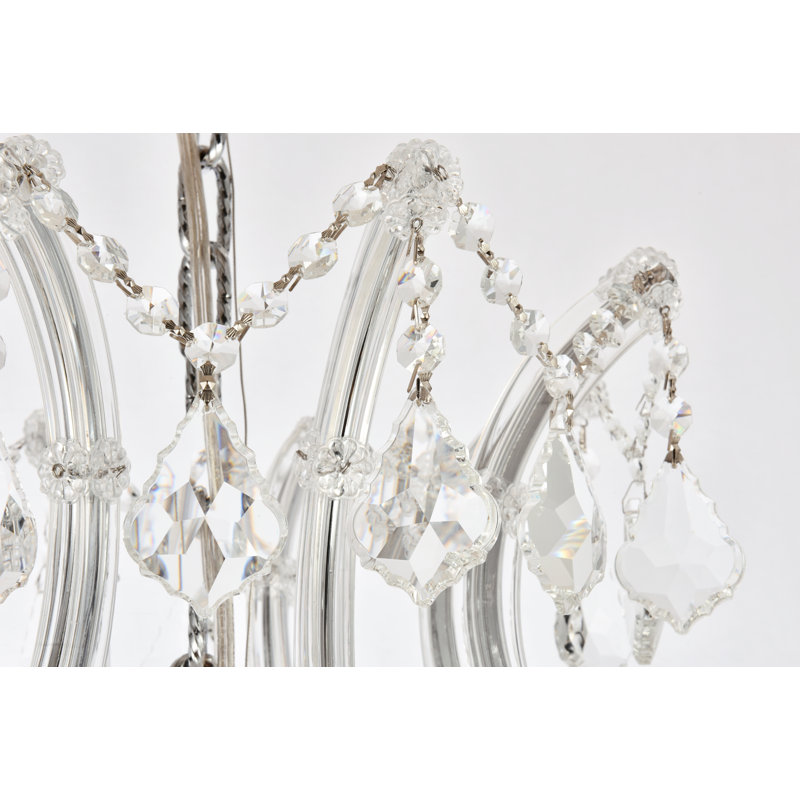 Stockard 37 - Light Glass Chandelier, Clear, Elegant Cut, Chrome
