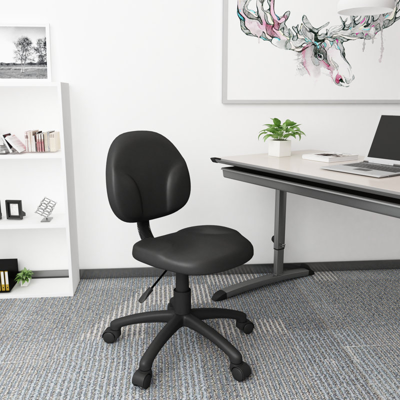 ErgoFlex Diamond Black Caressoft Armless Task Chair