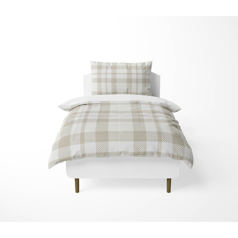 Ensemble d'édredon léger Gen Plaid, Tanné