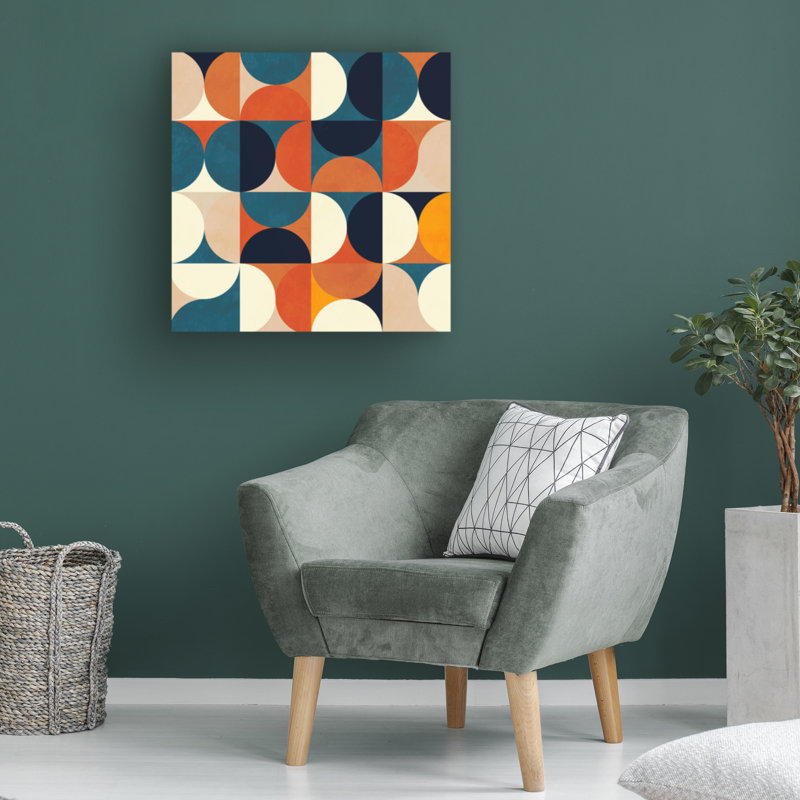 "Bachelor", motif géométrique sur toile, H 18 po x l 18 po