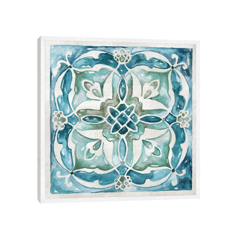 Caribbean Tile III by Nan - Painting on Canvas, 93.98 cm H x 93.98 cm W, White Framed Canvas