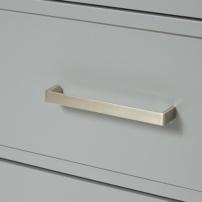 Meuble-lavabo simple 48 po avec plateau en quartz blanc Abbate, Gris