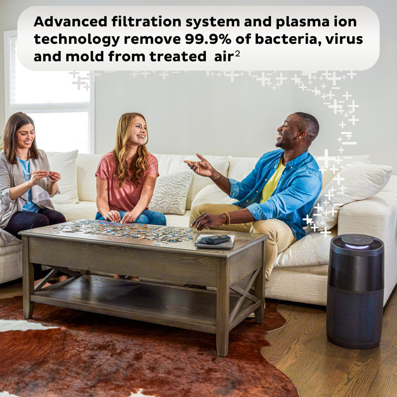 Black HEPA Tower Air Purifier with Ion Technology
