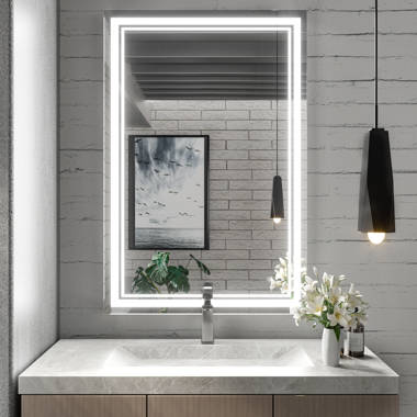 Martrez Frameless LED Lighted Bathroom / Vanity Mirror with Brightness Adjustable, Memory Function, Anti-Fog Orren Ellis Size: 60 x 40