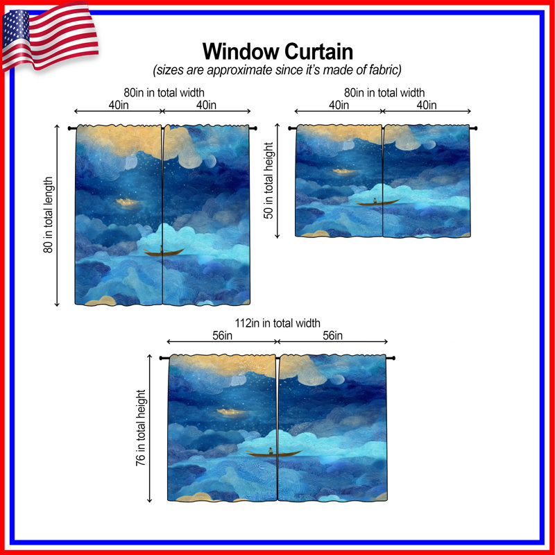 Rideaux obscurcissant et obscurcissant Starry Sky, 56in x 76in - 2 panels, Transparent