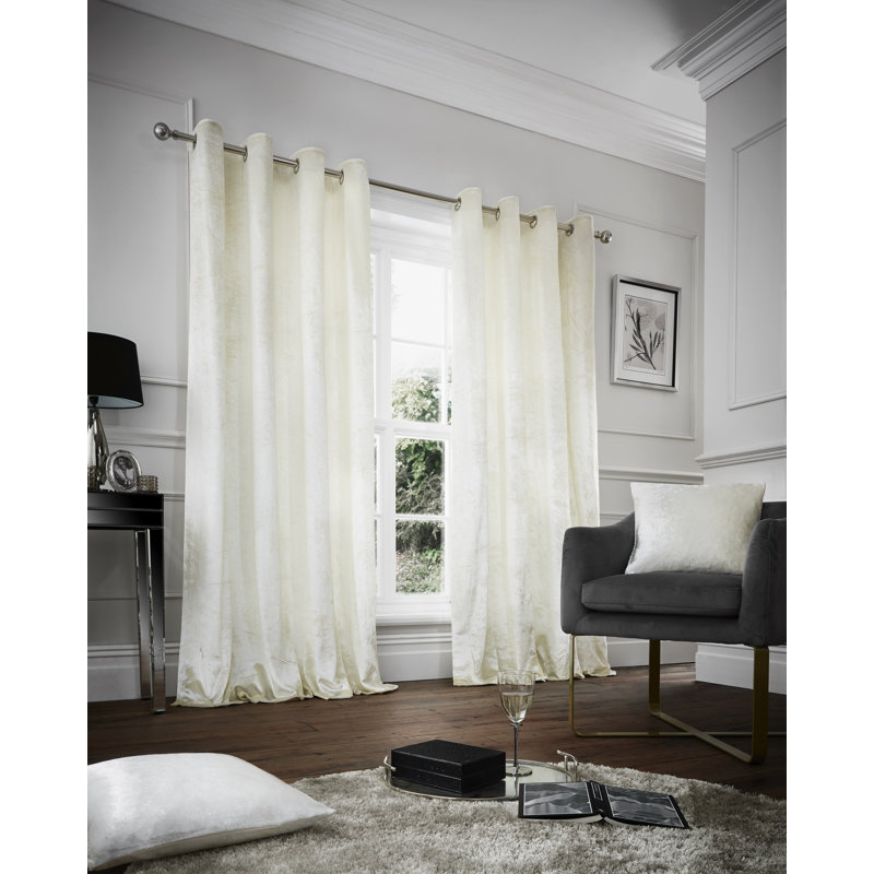 Room Darkening Curtain Pair, Cream, 168 W x 183 D cm