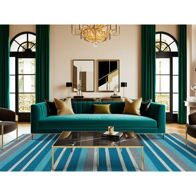  Tapis lavable rayé gris clair Cerulean