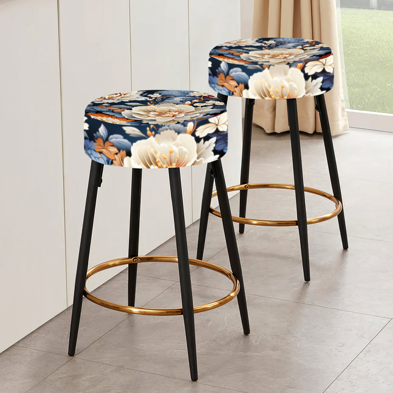 Ming Dynasty Influences - Ensemble de 2 tabourets de bar chinois