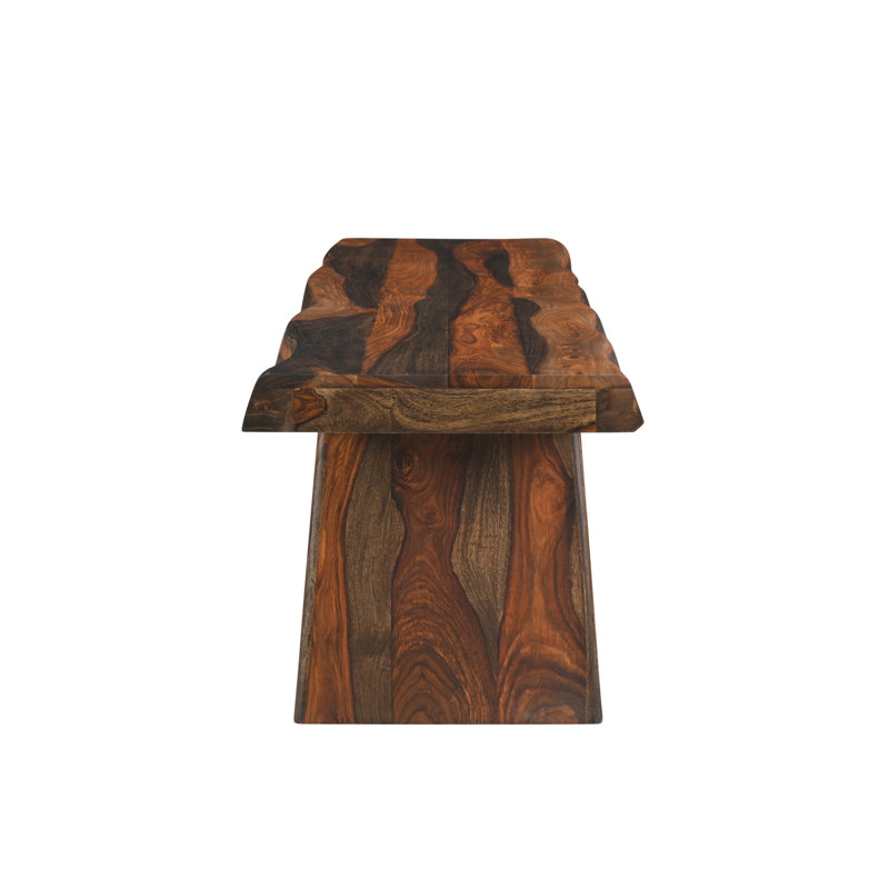 Chaliyah Solid Wood Bench, Walnut, 68" W