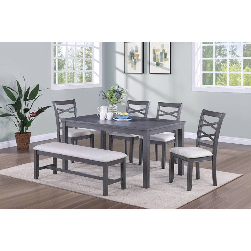 Randle 6 Piece Dining Set, Gray