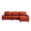Canapé modulaire modulaire 111 po avec repose-pieds en chenille orange foncé 111 po