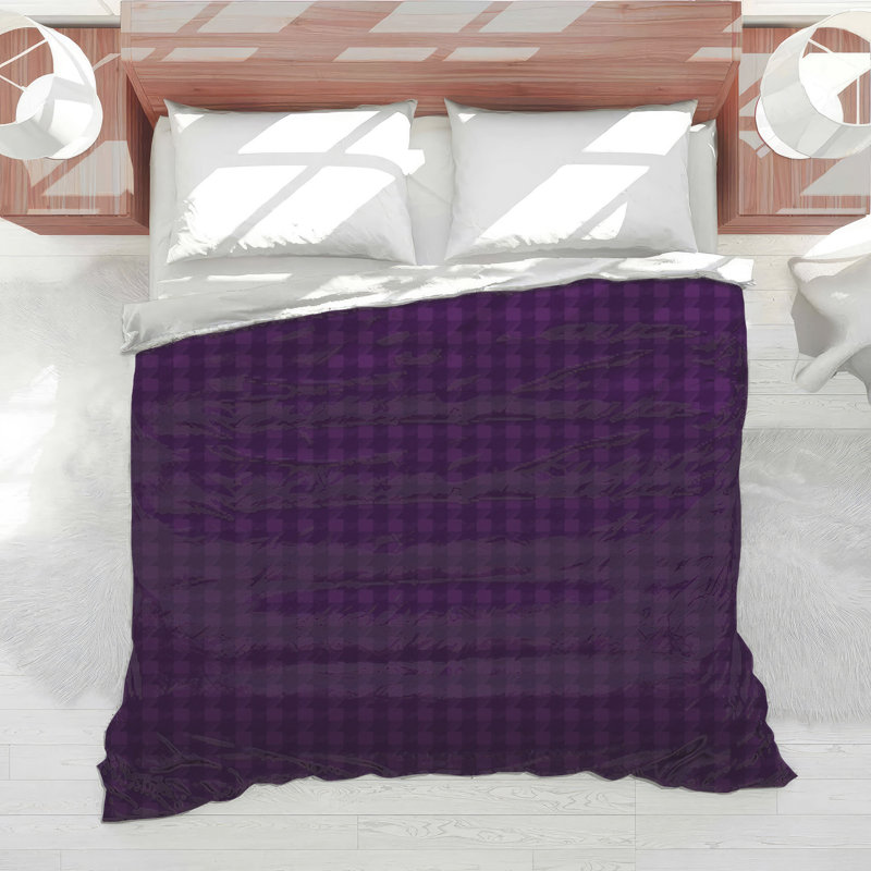 Édredon à motif pied-de-poule mauve, Queen