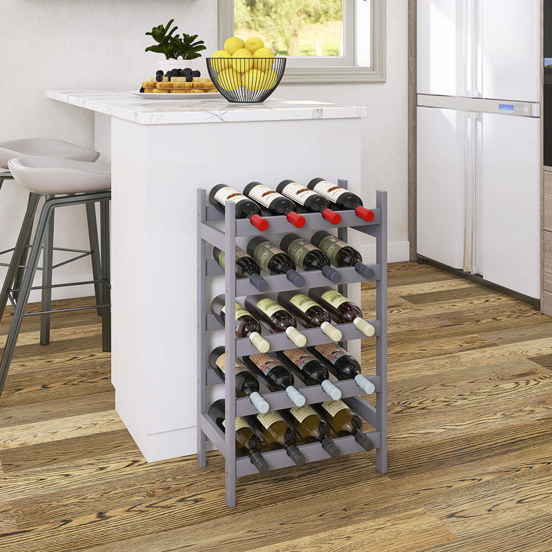 Nerlan 20 Bottle Floor Wine Bottle Rack, Grey