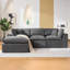 Boneless 110" Modular Sectional Sofa with Deep Seat, No Assembly Corduroy Sponge Compression Couch for Living Room, Bedroom-581261140