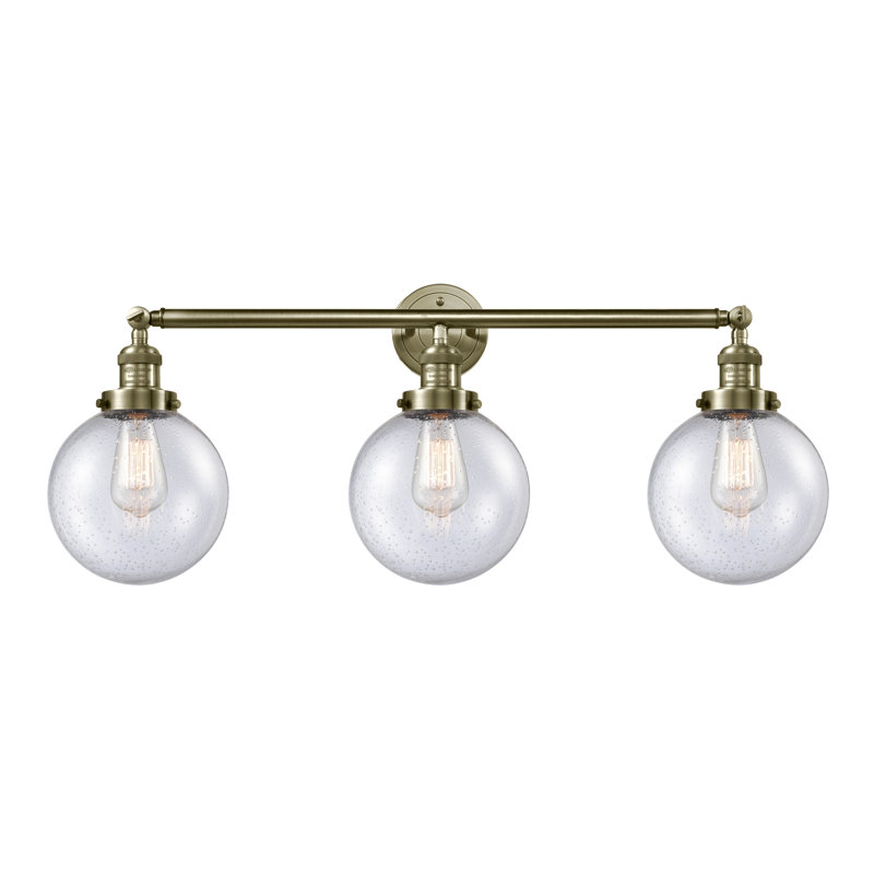 Éclairage pour meuble-lavabo en laiton antique à 3 lumières Lorri, Laiton antique, Incandescente