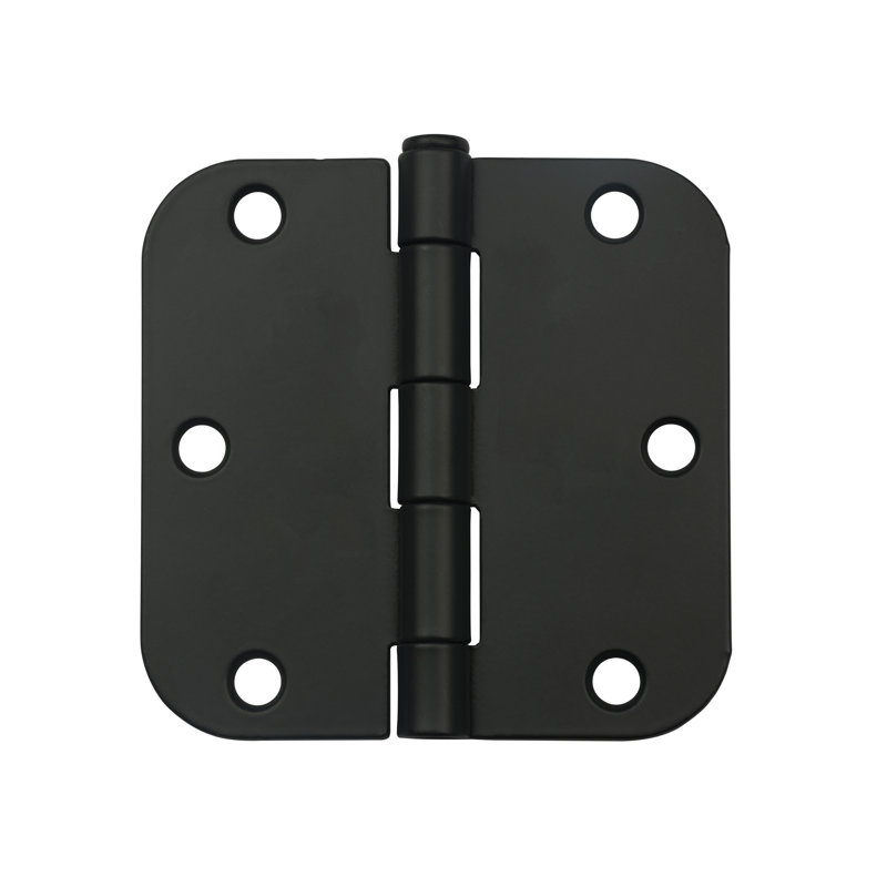 Charnière de porte à coins arrondis 3,5 po H 3,5 po x l 3,5 po, Noir mat
