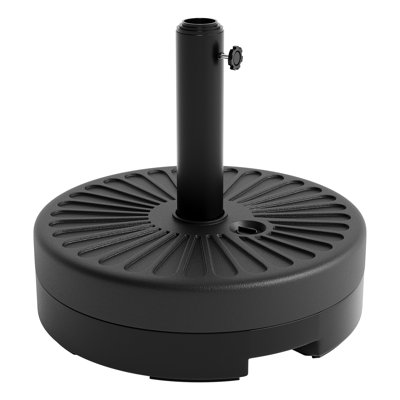 Heavy Duty 20" Round Patio Umbrella Base Stand – Fillable HDPE, 330LB Max Weight, Adjustable Steel Pole Adapter for 1.5"-2.1" Poles, Weatherproof Weighted Holder for 7.5-11FT Garden, Deck, Pool, Lawn