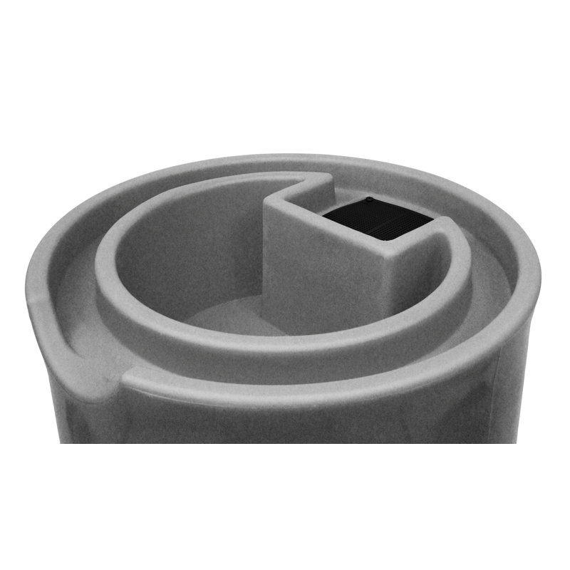 Light Granite 50-Gallon Plastic Planter Rain Barrel