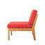 Ensemble de canapé modulaire sans accoudoirs 5 places en bois d'acacia, teck et rouge