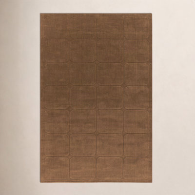 Aldery Copper Hand-Loomed Geometric Wool Rug
