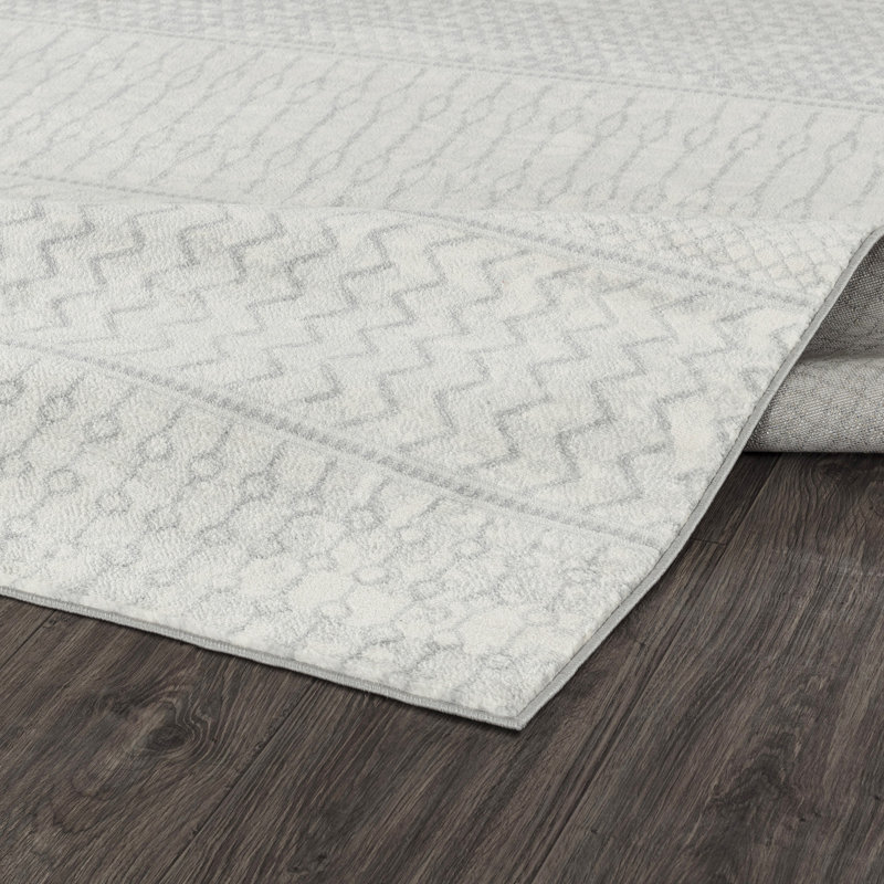 Mary Power Loom Grey/Ivory Rug, Runner 78cm x 220cm