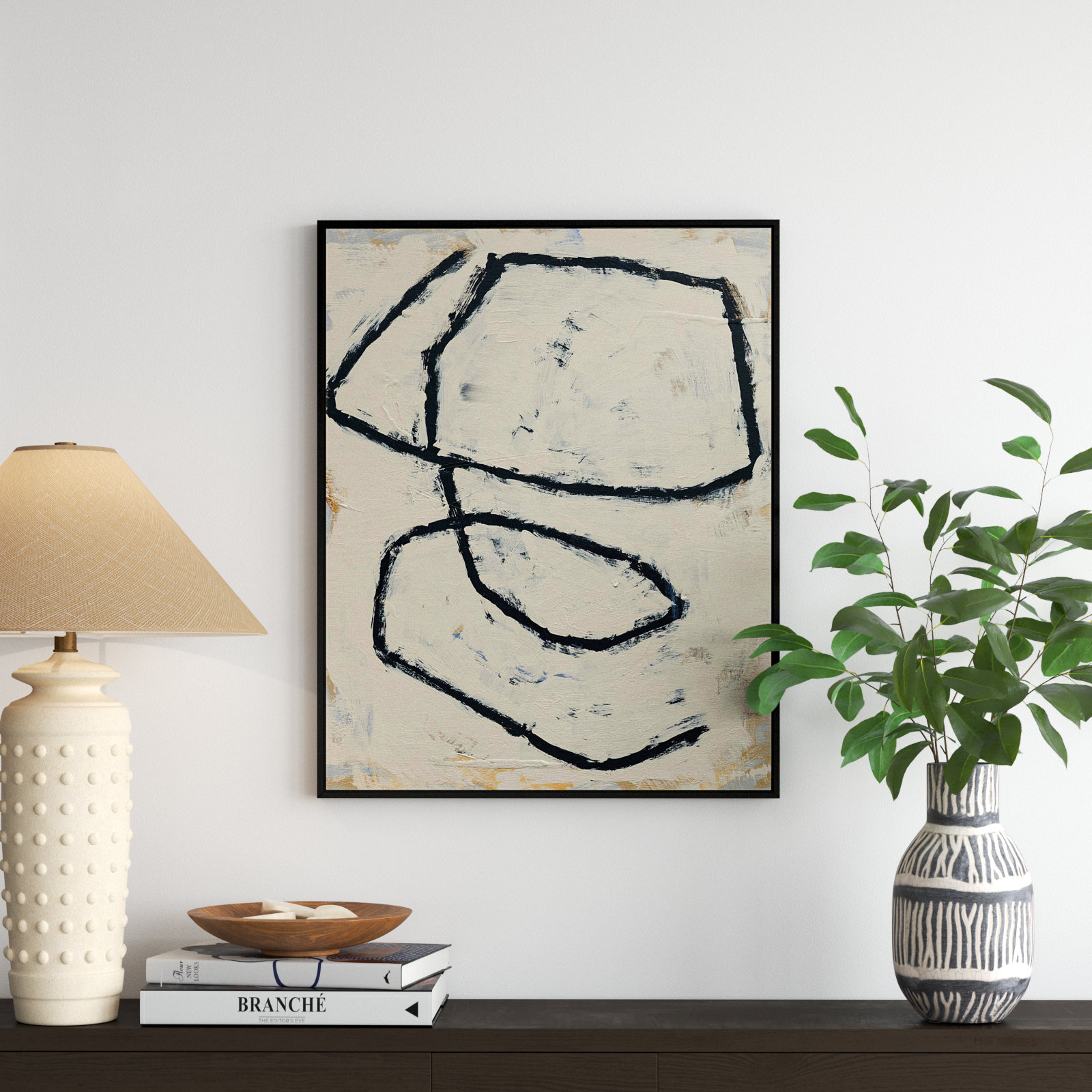 Furston "Twisted 4" Print by Jacques Pilon, 30" H x 24" W x 1.25" D, Black Framed Canvas