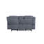 Causeuse inclinable en velours gris à deux tons Zubaida avec port USB et console-25456501