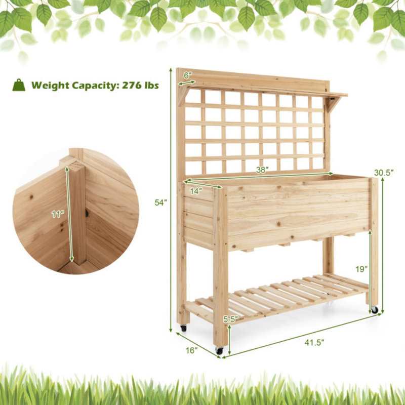 Nanka Wood Elevated Planter