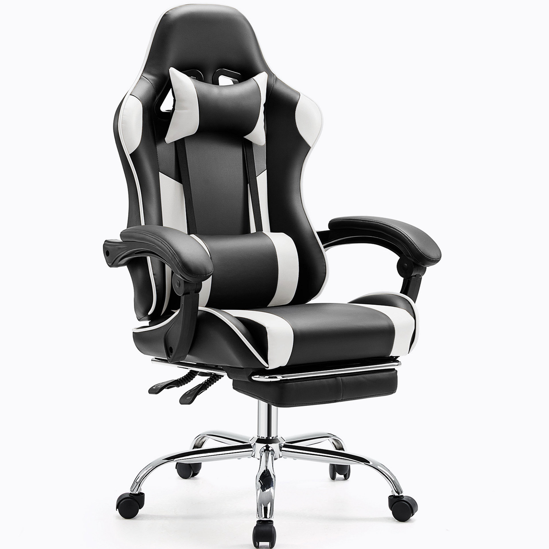 Inbox Zero Video Game Desk Chair Ergonomic Computer with Footrest and