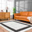 Tessica rayé tissé à plat à la main recyclé P.E.T. Tapis blanc / noir-874019017