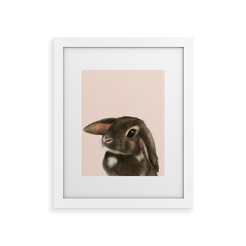 Laura Graves baby bunny, reproduction d'art encadrée, H 20 po x l 16 po, Reproduction encadrée sans passe-partout, Blanc