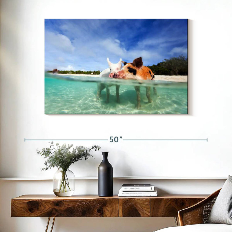 Brampt Pigs Bahamas Life, 26" H x 39" W