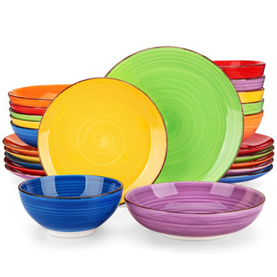 24 Piece Stoneware Dinnerware Set - Service for 6