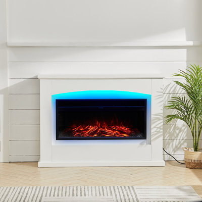 Built-in Electric Fireplace Mantel with Multi-Color Flames