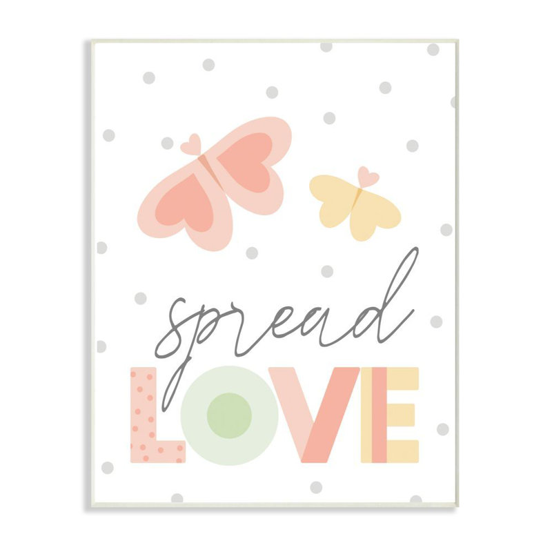 Décoration murale spread love kids Swink, Plaque de bois, H 15 po x l 10 po x P 0,5 po