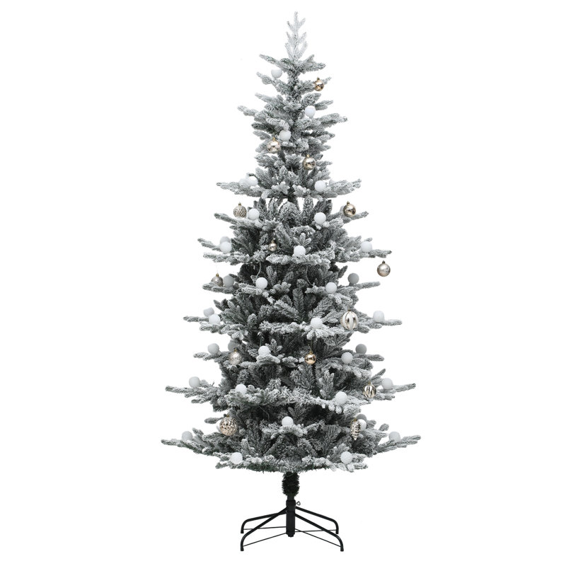 Arbre de Noël enneigé 6 pi avec lumières réglables et ampoules amovibles, 6'