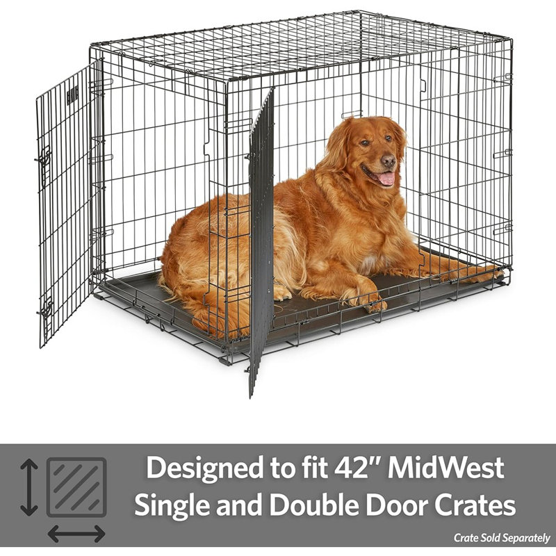 Universal Replacement Pan For 42-Inch Pet Cages – Plastic – Black – Fits Midwest & New World Crates