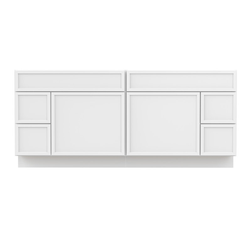 72'' Double Bathroom Vanity Base Only, White