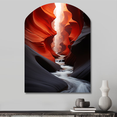 Marimar - Canyon Asymmetrical Metal Wall Art, Traditional Arch Metal Art Print