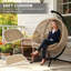 Hruby Outdoor Hanging Chair Swing Chair with Metal Stand Sand