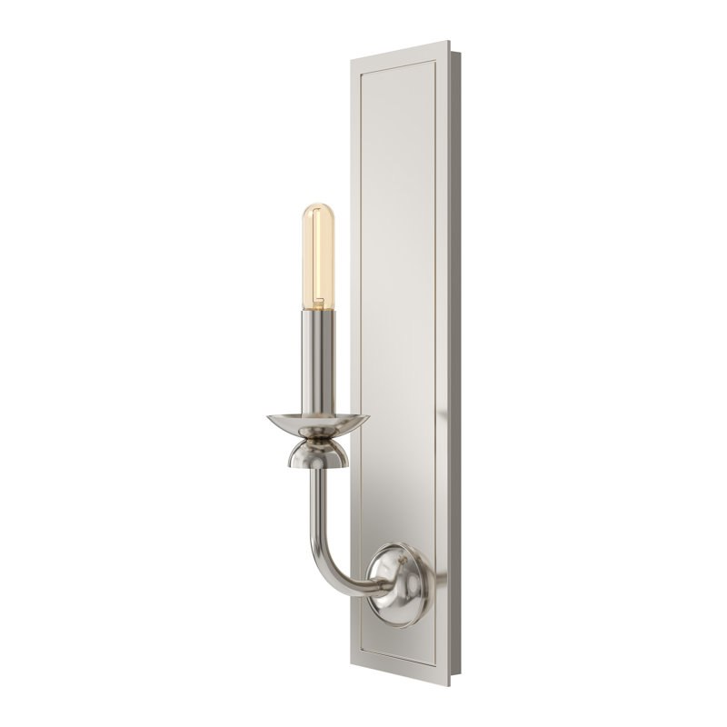 Applique murale William - nickel poli - contre-plaque rectangulaire, Nickel poli