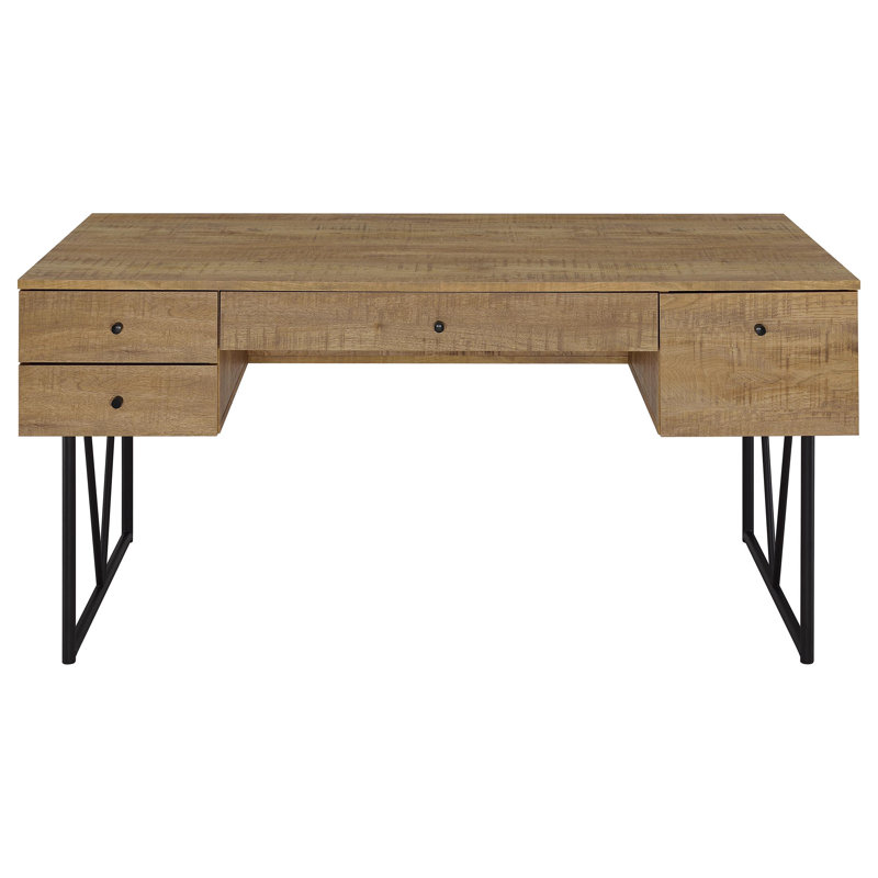 Fallon 4-Drawer Manufactured Wood Writing Desk, Mango