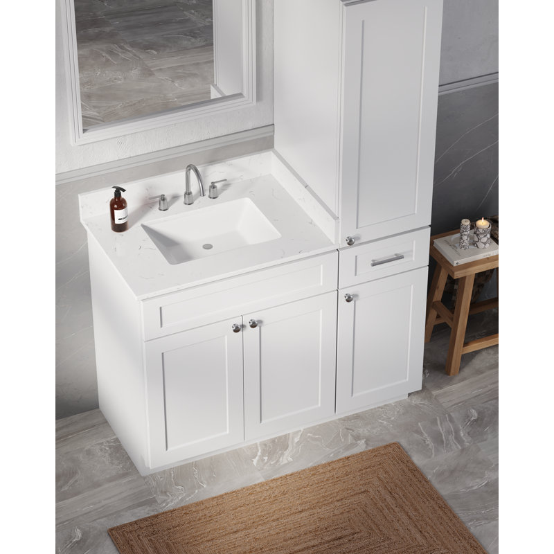 Meuble-lavabo simple 45 po Disar, Blanc