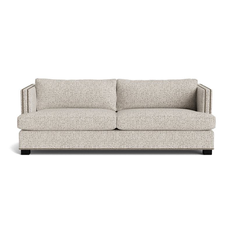 Keaton With Nails 84 Sofa, Antique Brass, Marshmallow - Toast, Black