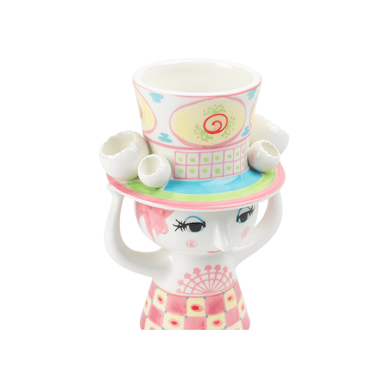 Lady With Hat Ceramic / Porcelain Table Vase