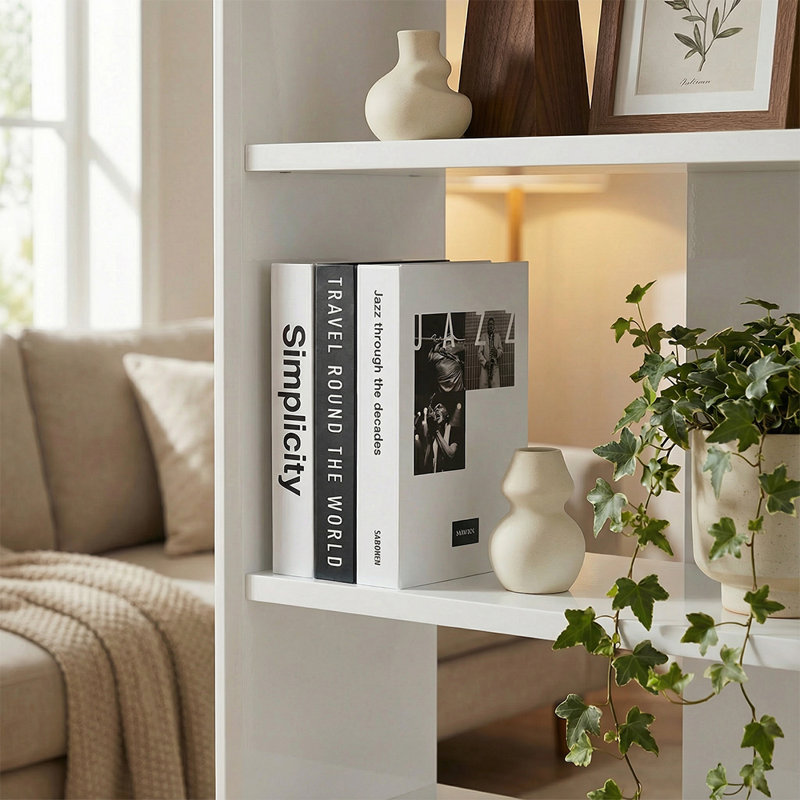 White & Black Decorative Book Box, S/3