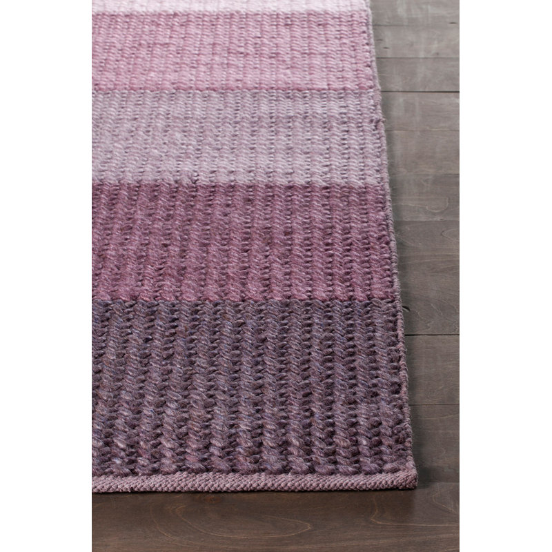 Bidan Wool Striped Area Rug in Purple, 5' x 7'6"
